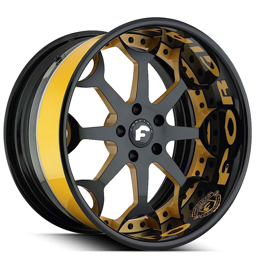 24" Staggered Forgiato Wheels Capolavaro Custom 2 Tone Face with 2 Tone Lip and Black Inner Forged Rims