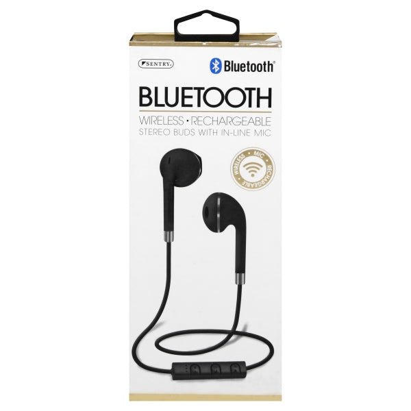 Sentry Deluxe Bluetooth Earbud with Inline Mic & Pouch