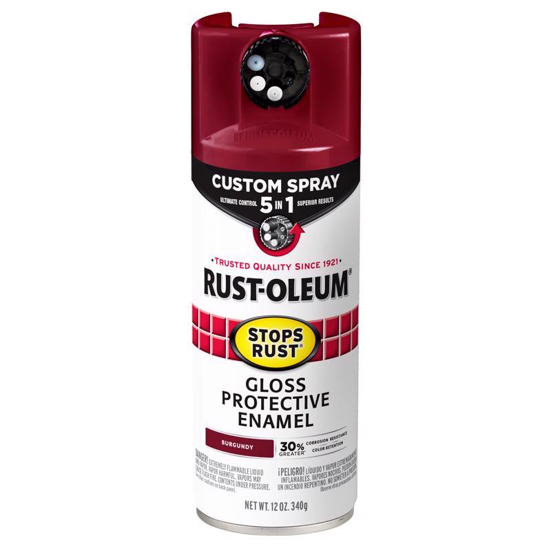 Rust-Oleum Stops Rust Indoor and Outdoor Gloss Burgundy Oil Modified Alkyd Spray Paint 12 oz
