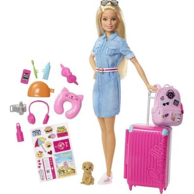 Barbie Dreamhouse Adventures Travel Doll & 10+ Accessories Working Suitcase Blonde Fashion Do