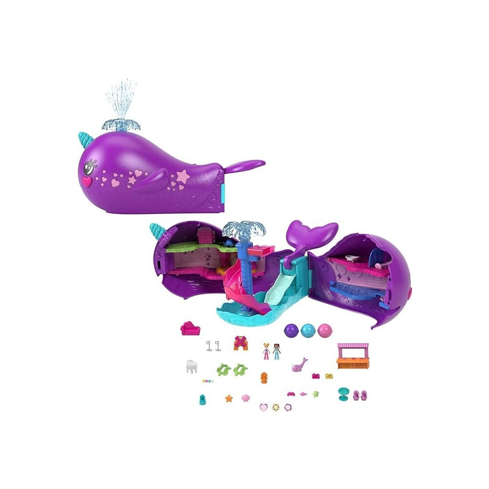 Polly Pocket Sparkle Cove Adventure Narwhal Adventurer Boat Playset