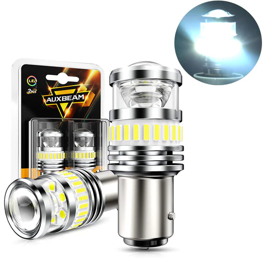 Auxbeam 1157 Bay15d LED Backup Reverse/turn Signal/brake Tail Light Bulbs 11w 4000lm 6500k White B1 Series | 2 Bulbs