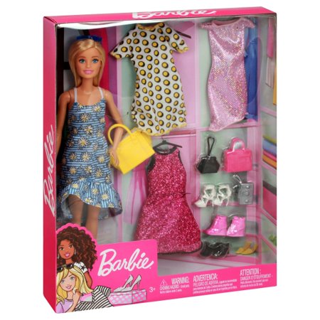 Mattel Barbie Doll, Fashions & Accessories Set, 4/Pack