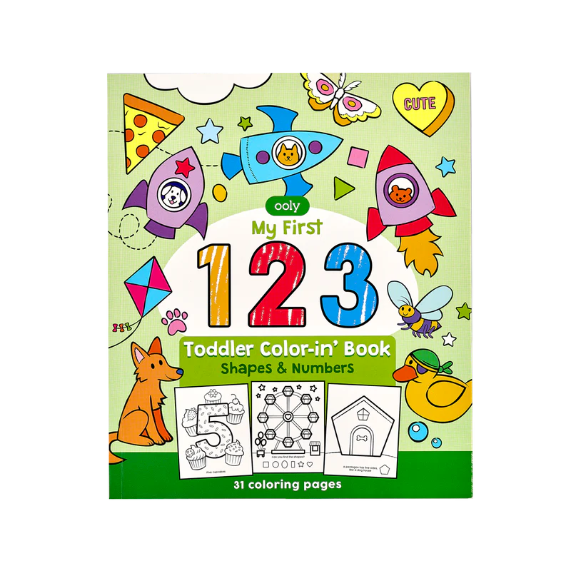 Ooly 123: Shapes + Numbers Toddler Coloring Book