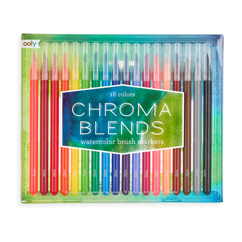 Ooly Chroma Blends Watercolor Brush Markers (18 Set)