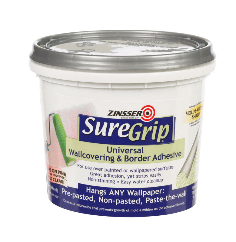 Zinsser SureGrip High Strength Glue Goes on Pink dries Clear Adhesive 1 qt (In-Store Pickup Only)