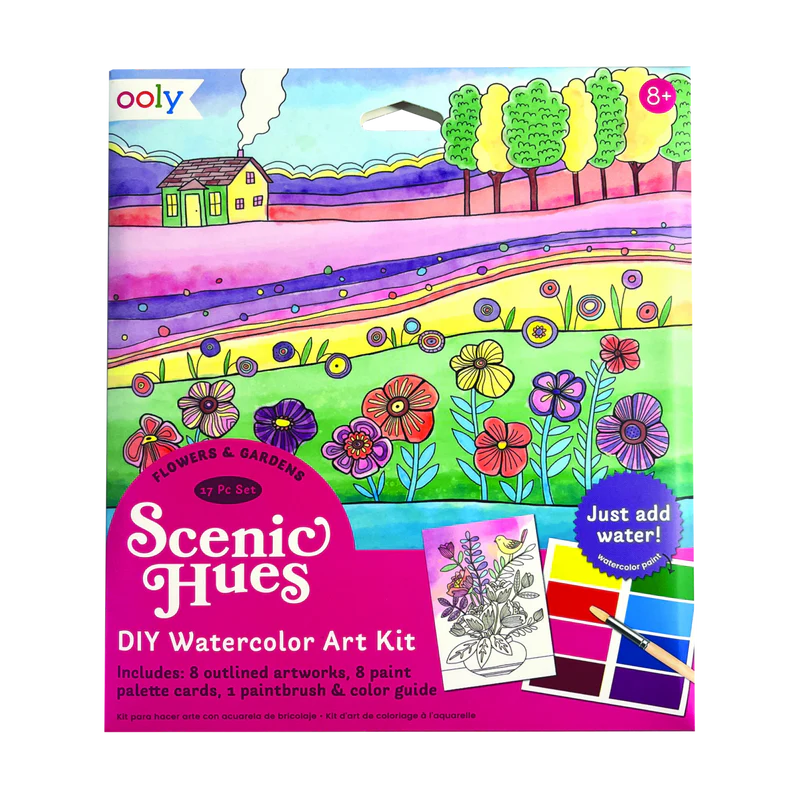 Ooly Scenic Hues Water Color Art Kit - Flowers and Gardens