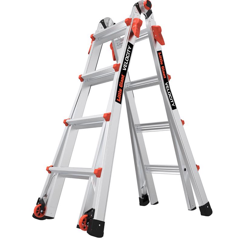 Little Giant Velocity 17 ft. H Aluminum Telescoping Multi-Position Ladder Type IA 300 lb. capacity (In Store Pickup only)