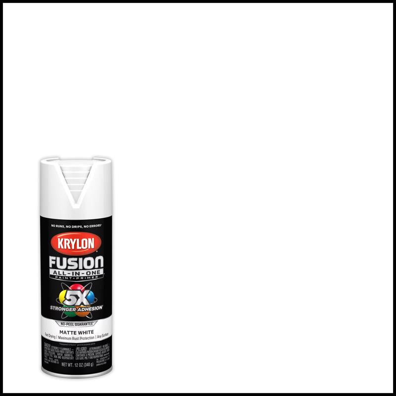 Krylon Fusion All-In-One Matte White Paint+Primer Krylon Fusion All-In-One Matte White Paint+Primer Spray Paint 12 ozPaint 12 oz