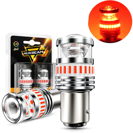Auxbeam 1157 Bay15d LED Brake/tail Light Bulbs 11w 4000lm Red B1 Series | 2 Bulbs
