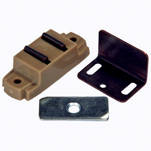Jr Products70275 Catch, Magnetic, Surface Mount W/ "L" & Flat Strikes, Tan, 1/Pk