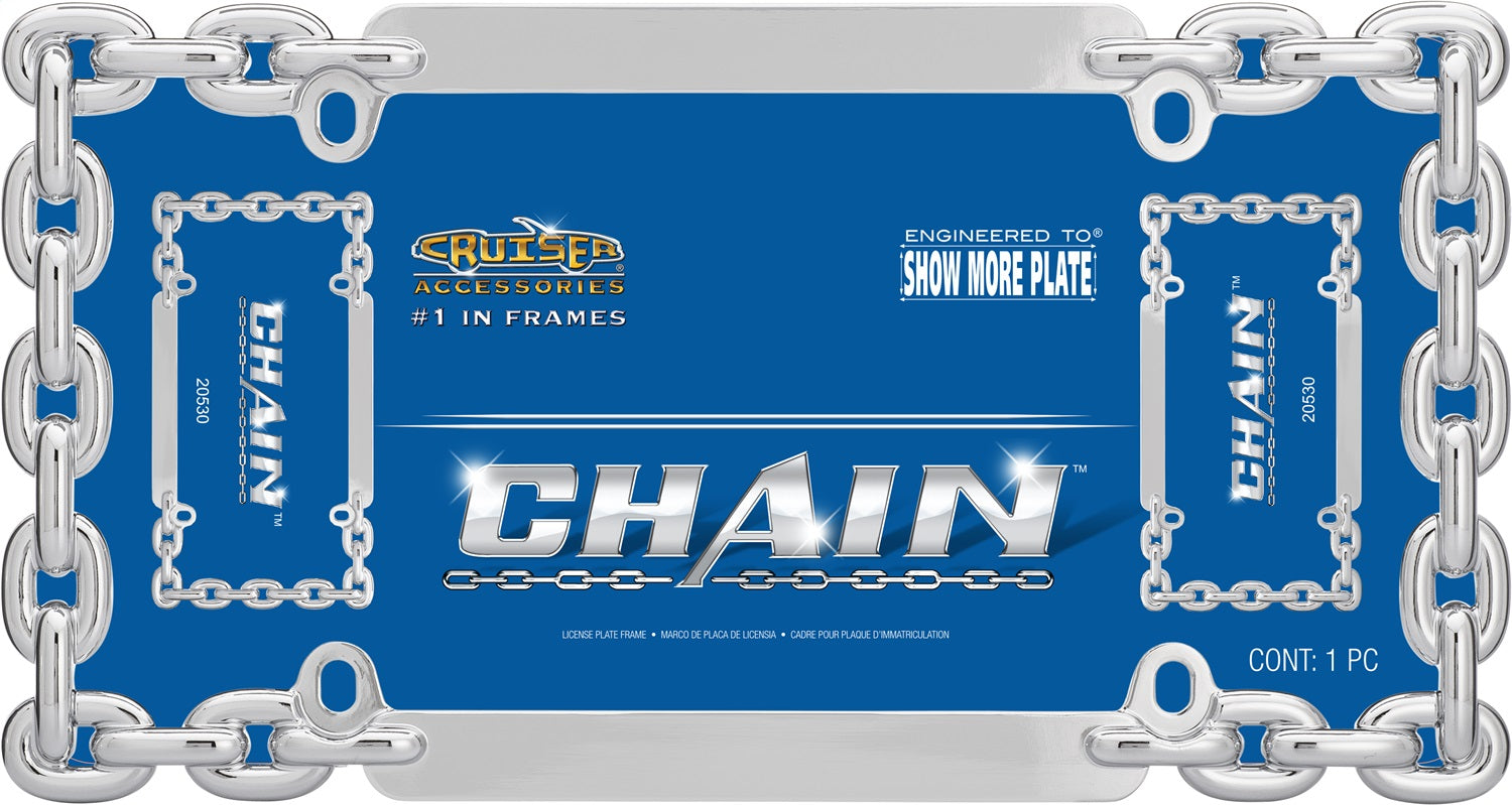 Chrome Chain Decorative License Plate Cover