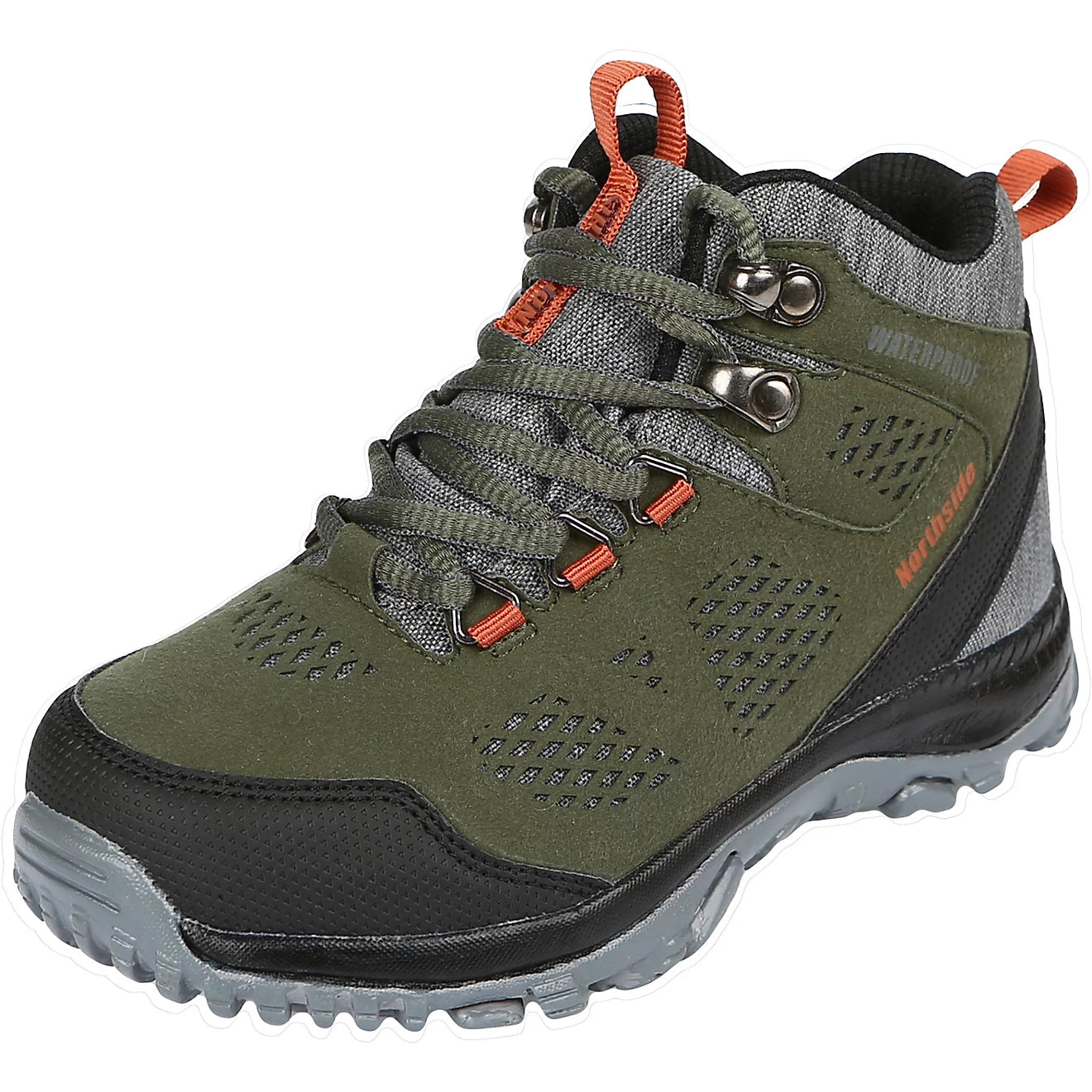 Northside Kids' Benton Mid Waterproof Hiking Boots (Olive Green/Grey) Size Little Kids 11