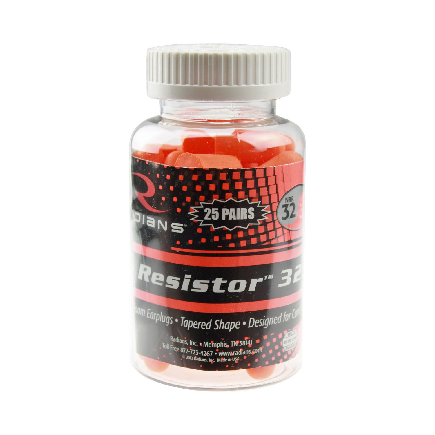 Radians Foam Orange Earplugs 32 DB 25 Pair