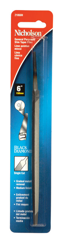 Crescent Nicholson 6 in. L X 1.3 in. W High Carbon Steel Single Cut Slim Taper File 1 pc