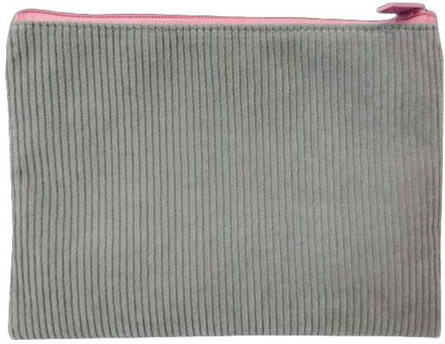 Grey Corduroy Pencil Case