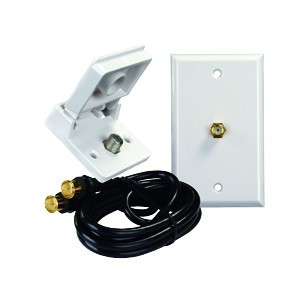 JR Products 47815 Polar White Cable TV Install Kit - Interior/Exterior