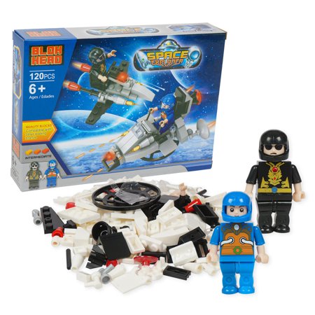 Space Explorer Interlocking Block Space Ship and Figures Play Set 120 Piece
