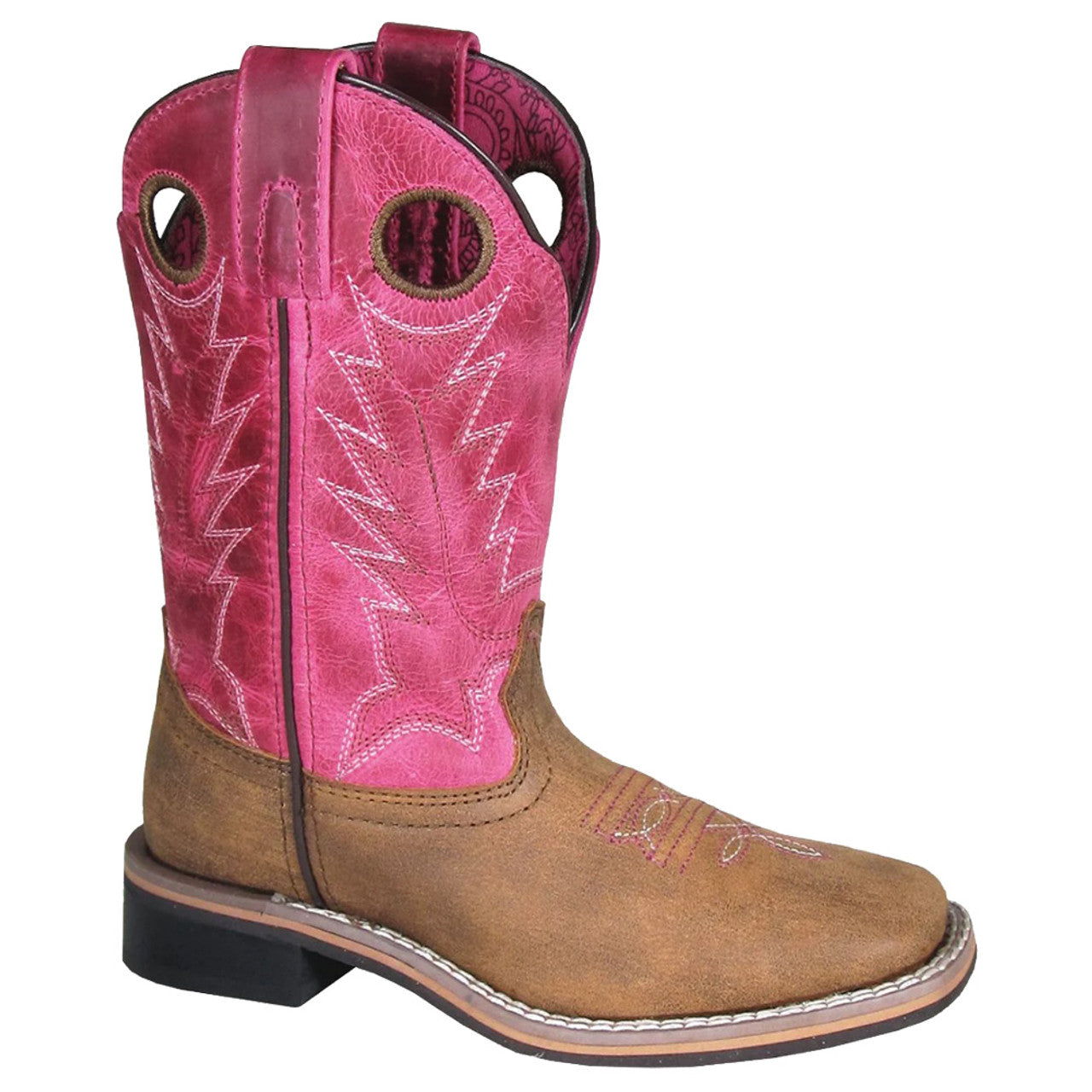 Smoky Mountain Boots Girls Tracie Brown/Pink Distress Leather Size 12