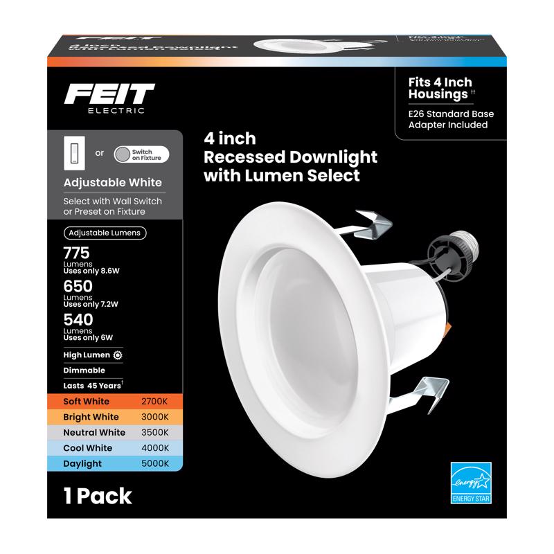 Feit Enhance Frost White 5.1 in. W Aluminum LED Dimmable Recessed Downlight 8.6 W