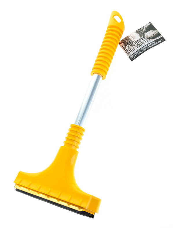 Brass Ice Scraper with Rubber Squeegee 12-3/4" x 5" (1 Ice Scraper)