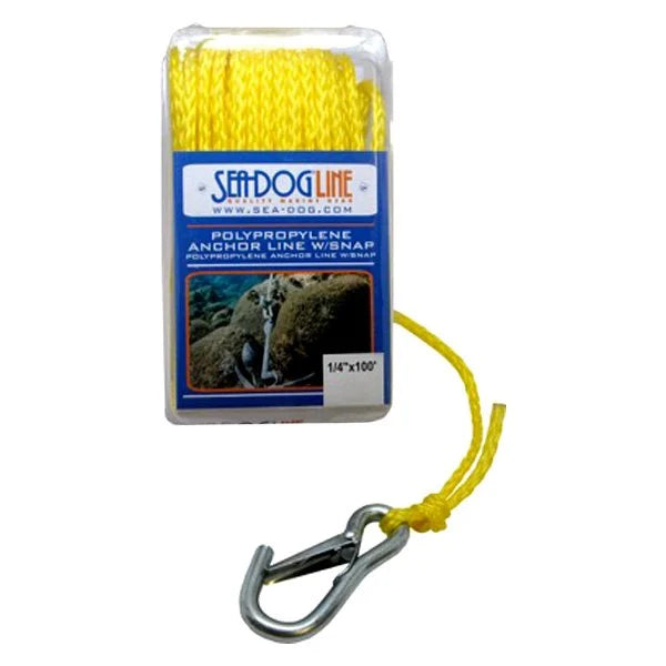 Sea-Dog Poly Pro Anchor Line w/Snap - 1/4" x 50 (Yellow)