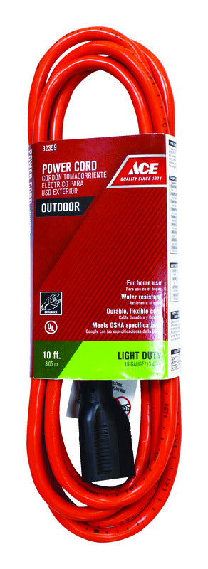 Ace Indoor or Outdoor 10 ft. L Orange Extension Cord 16/3 SJTW