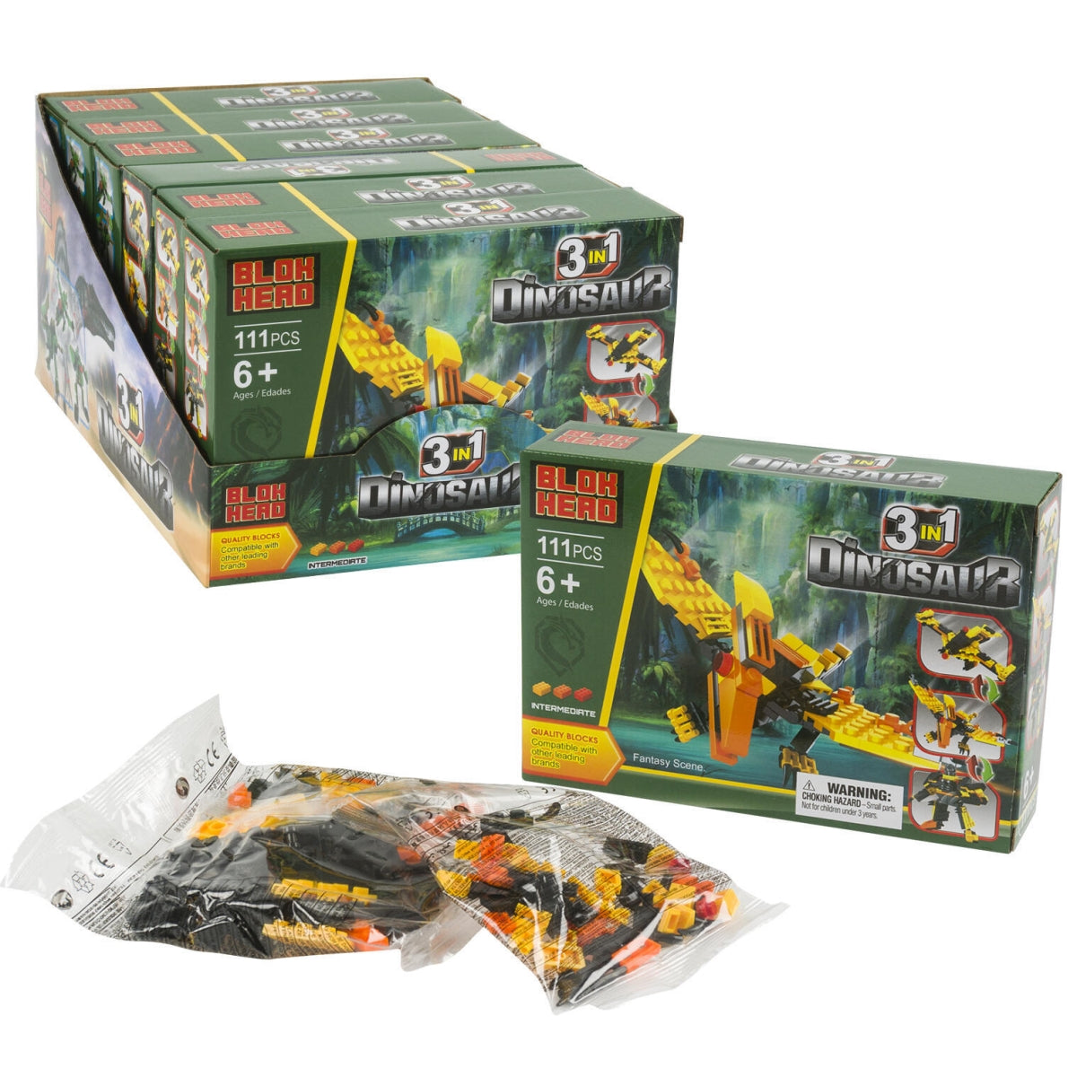 Dinosaur 3-in-1 Building Block Set