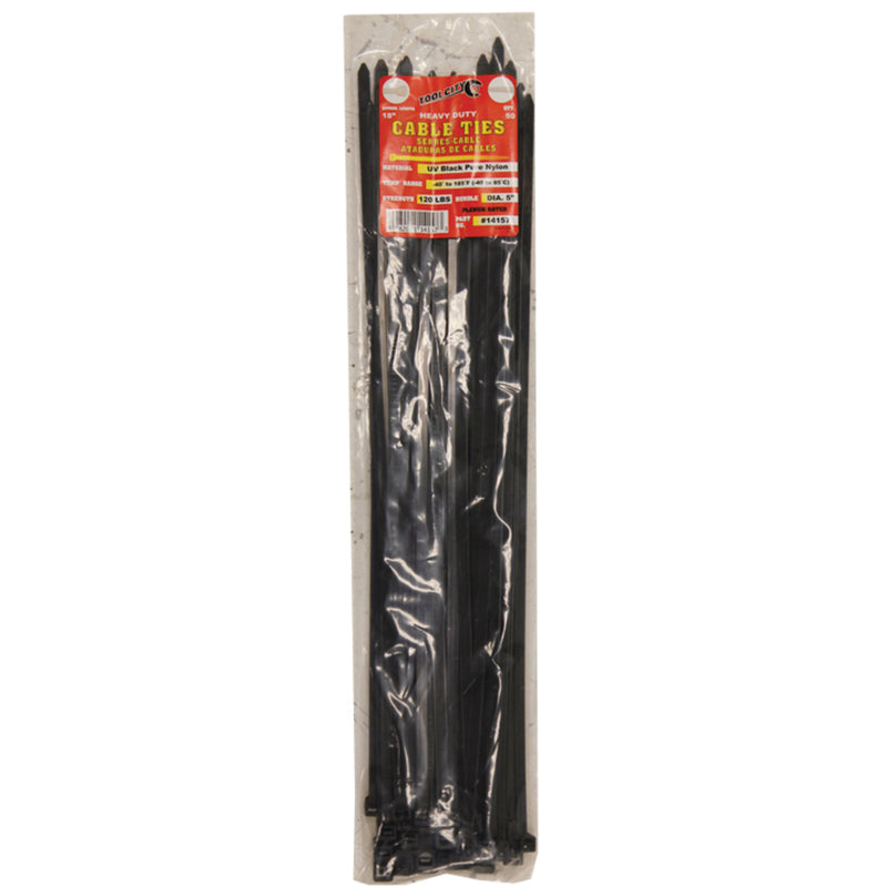 Tool City 18 in. L Black Cable Tie 50 pk