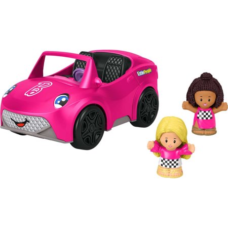 Fisher-Price Little People Barbie Convertible Toy Car with Music Sounds & 2 Figures for Toddlers