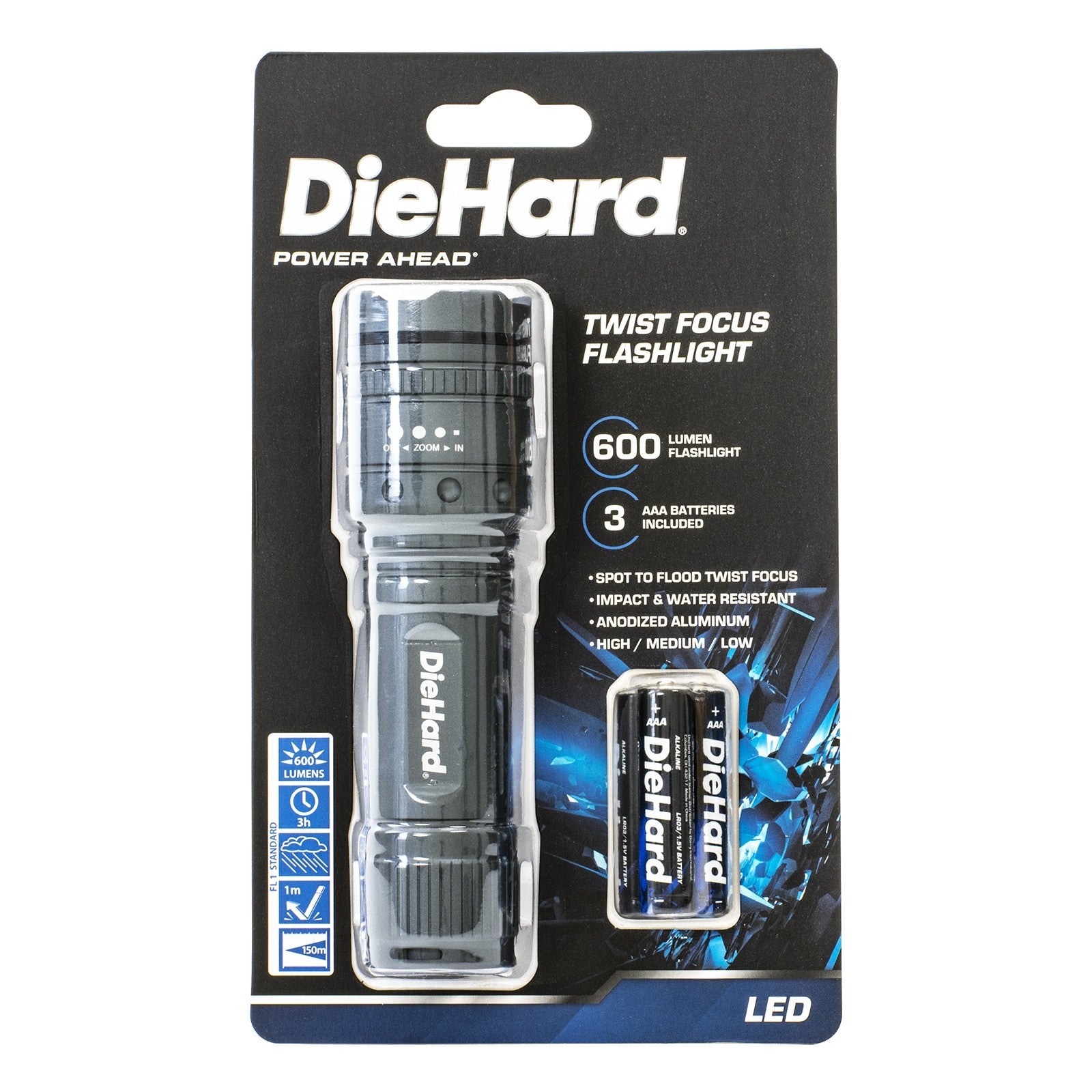 Diehard Twist Focus 600 Lumen Flashlight