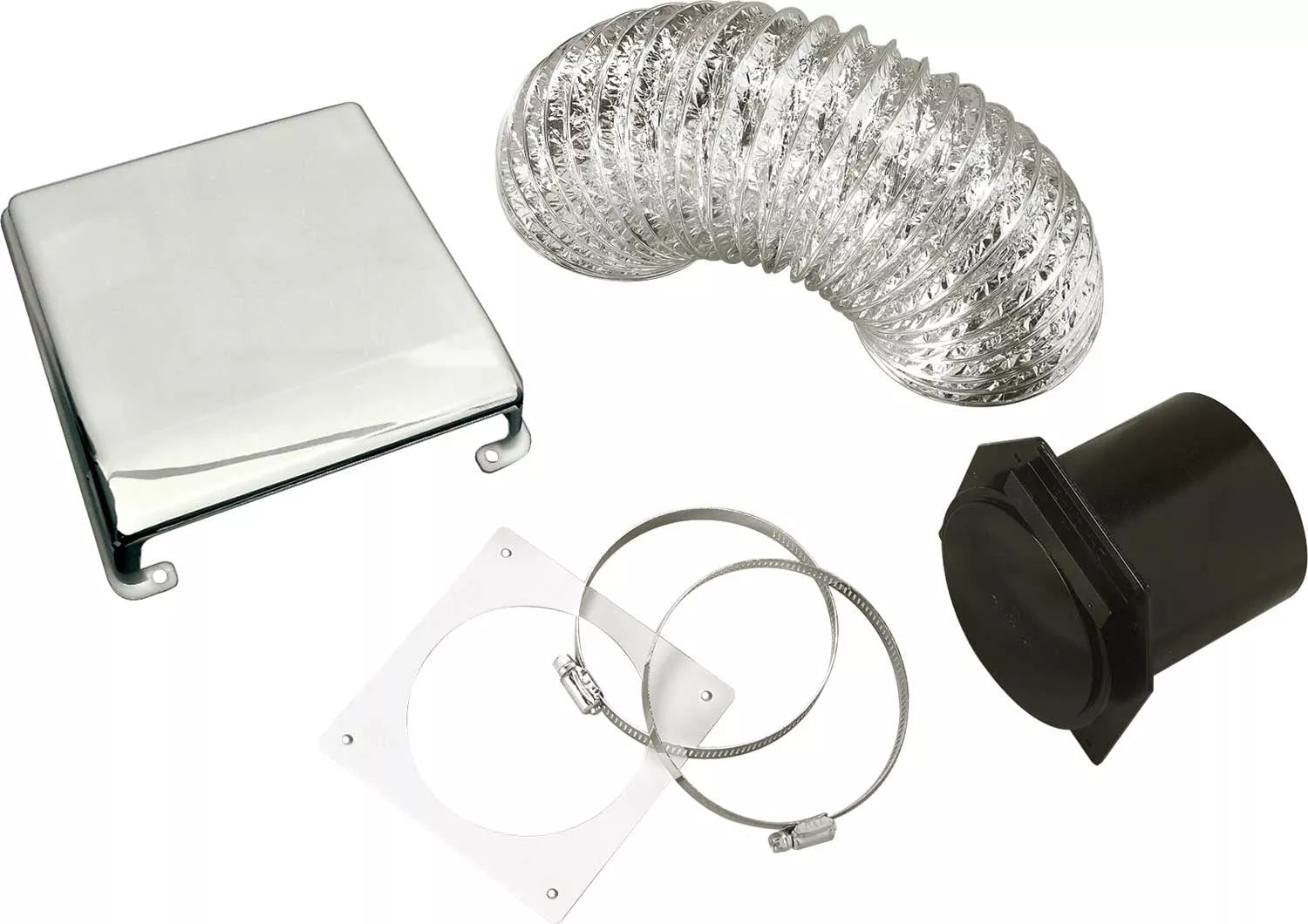 Rumble Products | Washer/Dryer Vent Installation Kit | VID403AC | Chrome