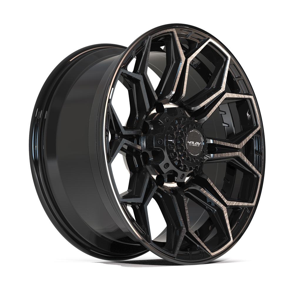 4PLAY 4P83 20x9 8x180 0et Gloss Black Brushed with Tinted Clear Wheel SET