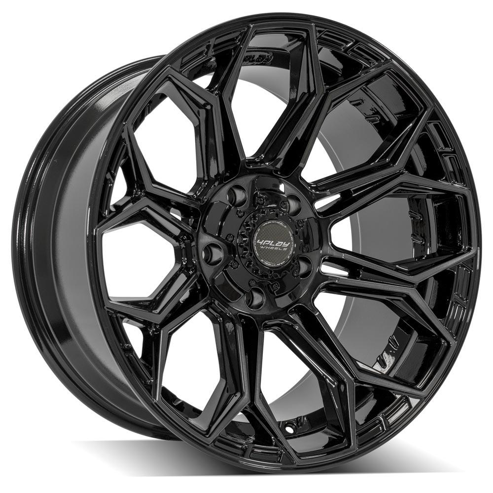 4PLAY 4P83 20x10 5x127 + 5x139.7 -18et Gloss Black Brushed with Tinted Clear Wheel SET