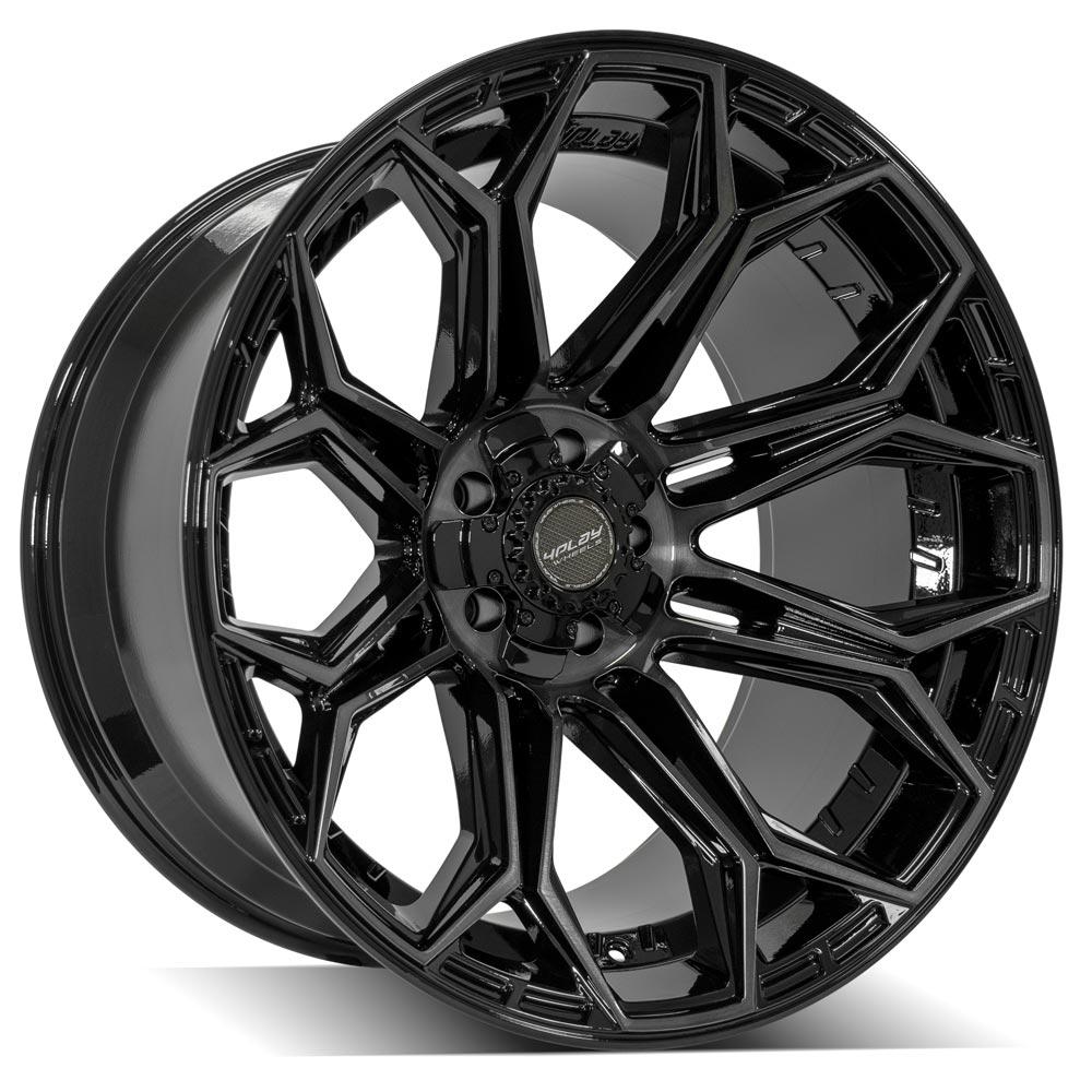 4PLAY 4P83 22x12 5x127 + 5x139.7 -44et Gloss Black Brushed with Tinted Clear Wheel SET