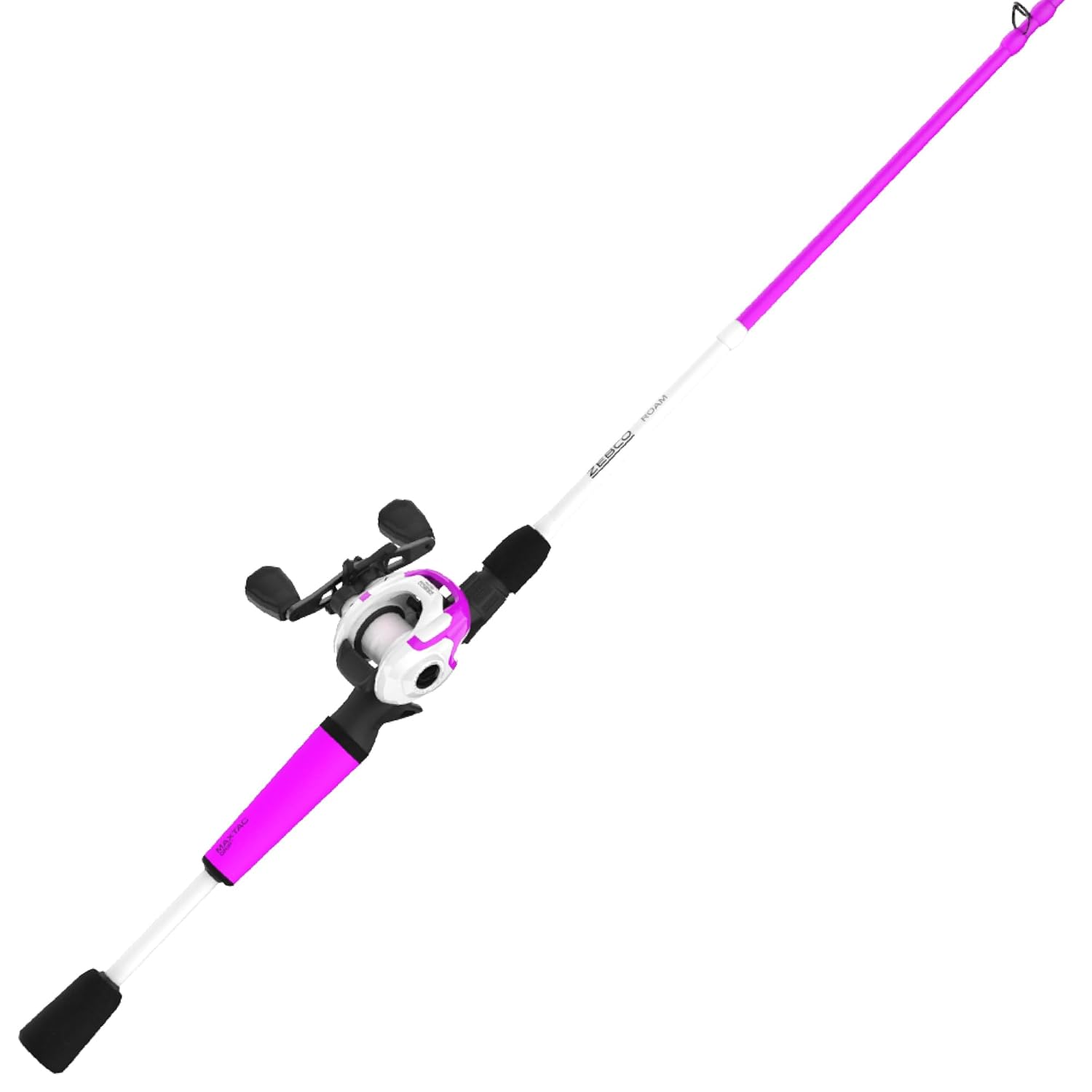 Zebco 202 6'6" Left-Handed Spincast Fishing Rod Combo (Pink)