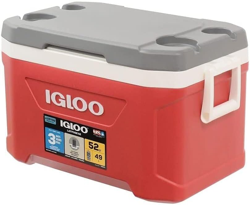 Igloo Latitude 52 Cooler Box, Approx. 1.9 gal (49 L), Latitude, Outdoor, Camping, Leisure, Fishing