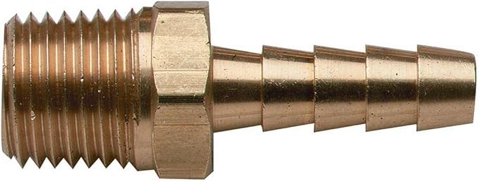 Moeller Brass Fuel Line Hose Barb (1/4" NPT x 3/8") with Male Threads