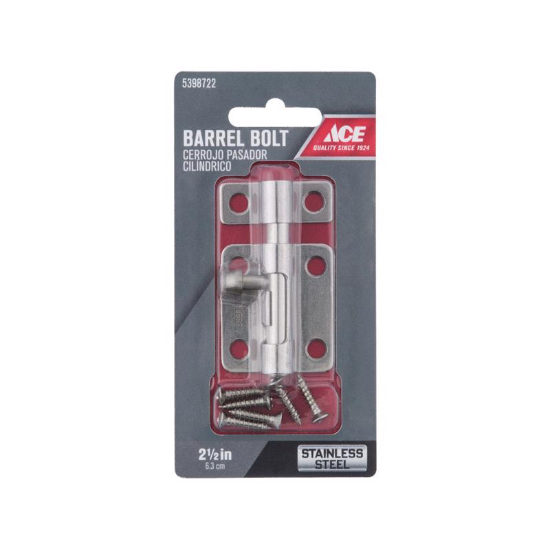 Ace 2.5 in. L Polished Stainless Steel Heavy Duty Barrel Bolt 1 pk