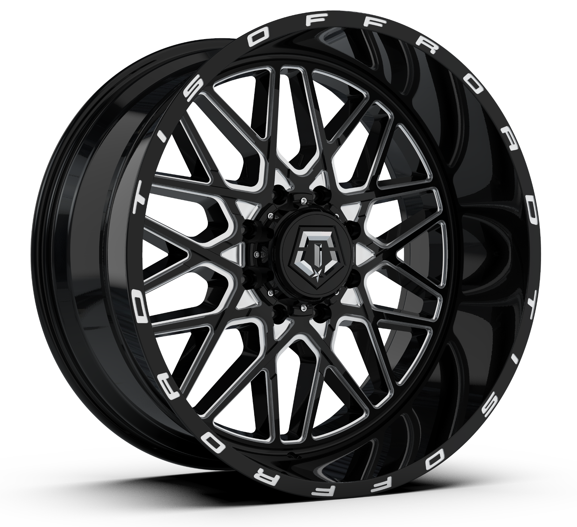 TIS 548BM 24x12 -44 6x135/6x139.7 GLOSS BLACK/MILLED ACCENTS