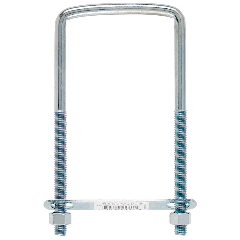Hampton 3/8 in. X 3 in. W X 6 in. L Coarse Zinc-Plated Steel Square U-Bolt