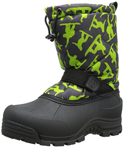 Northside Big Kid's Frosty Insulated Winter Snow Boots (Grey/Green) Sizes 4-7