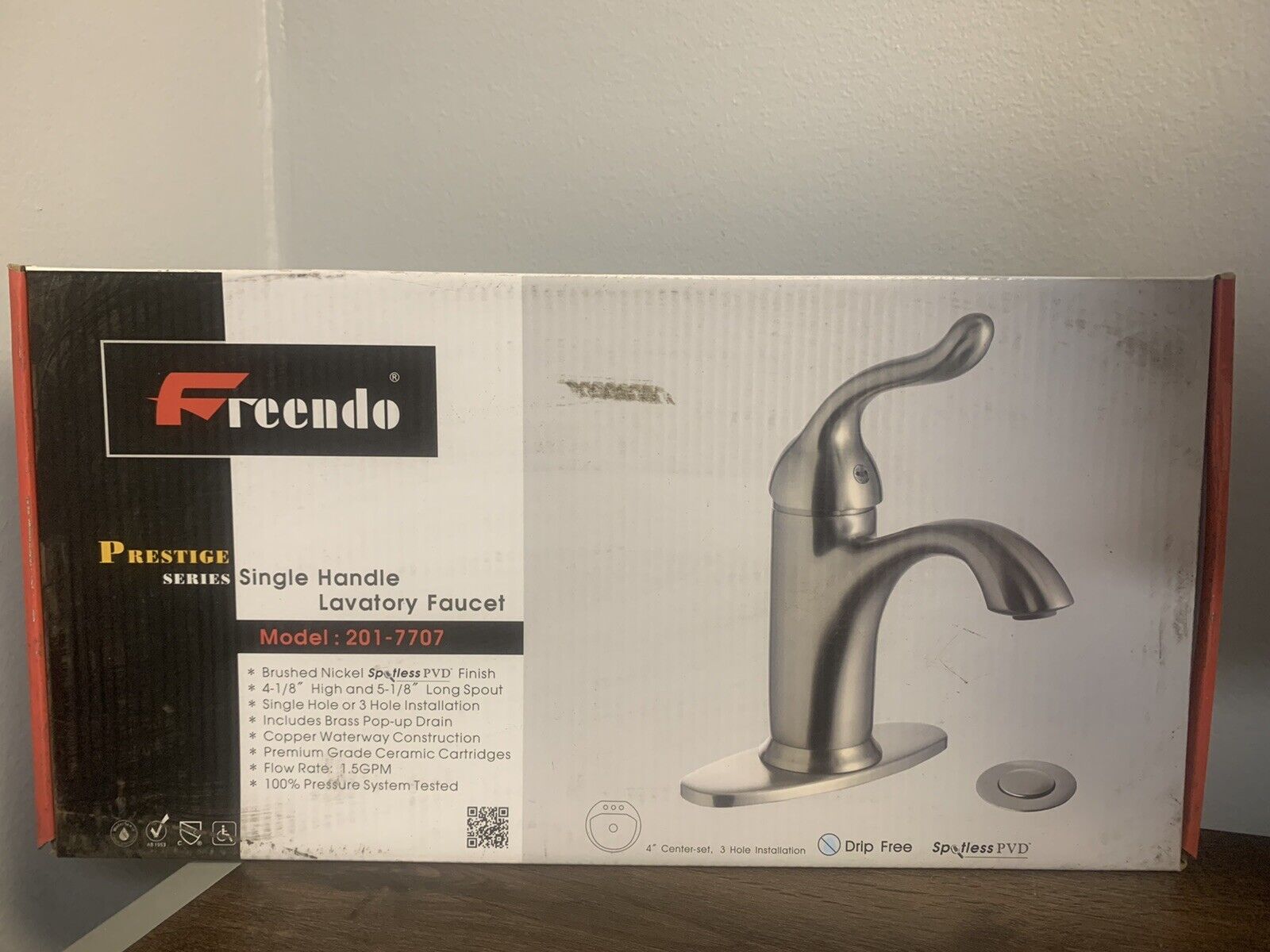 Freendo Faucet Prestige Single Handle Lavatory Faucet 1.2 gpm 201-7707 Nickel RV
