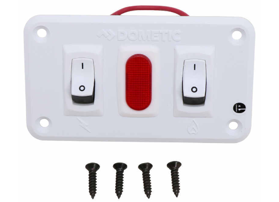 RV Atwood Dometic Water Heater White Dual 12V Switch Panel 91230 Gas / Electric