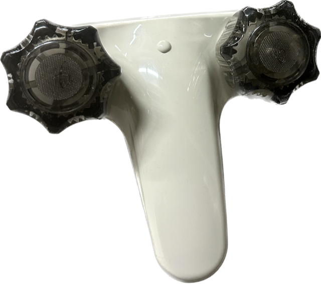 RV 4" Lavatory Faucet W/ Smoke Handles Bone Camper-Motorhome