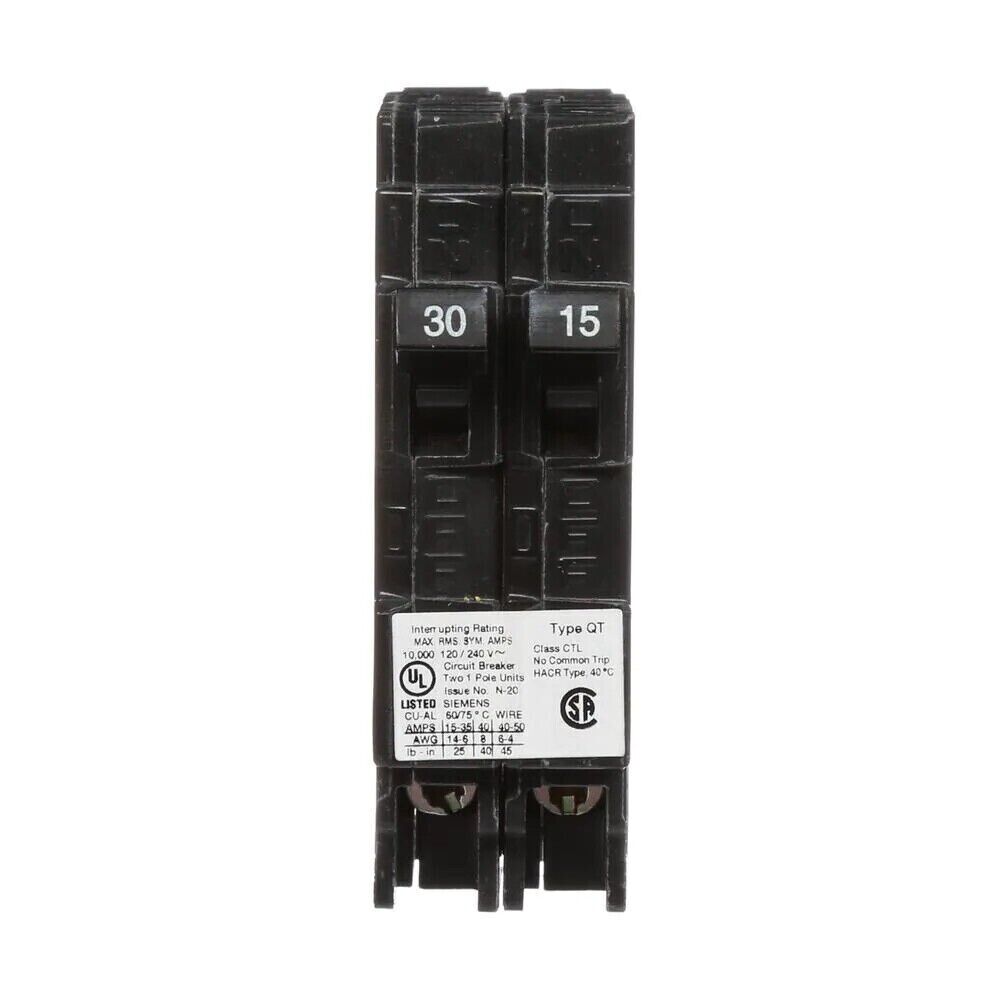 RV Circuit Breaker 30-15A Amp Double Breaker Siemens Q3015