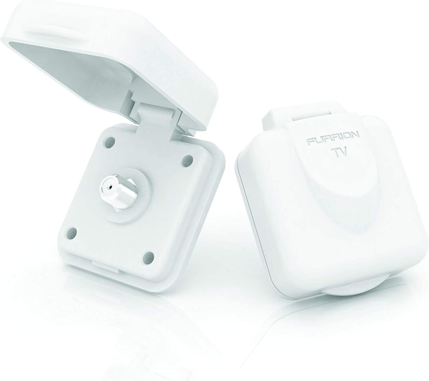 Furrion FTVINB-PS White Mini TV/SAT Inlet Square Coaxial Cable Camper RV Boat