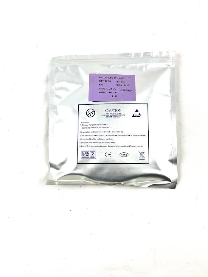 5 Pack 13.6V Blue LED Strip Light 37'' RV-Camper-Fifth Wheel