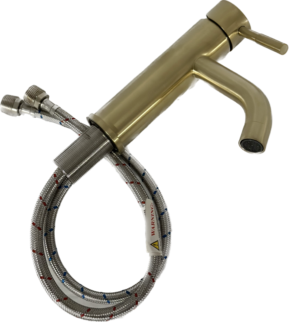 Single Hole/Handle/Bathroom Faucet Brushed Brass RV-Camper-House