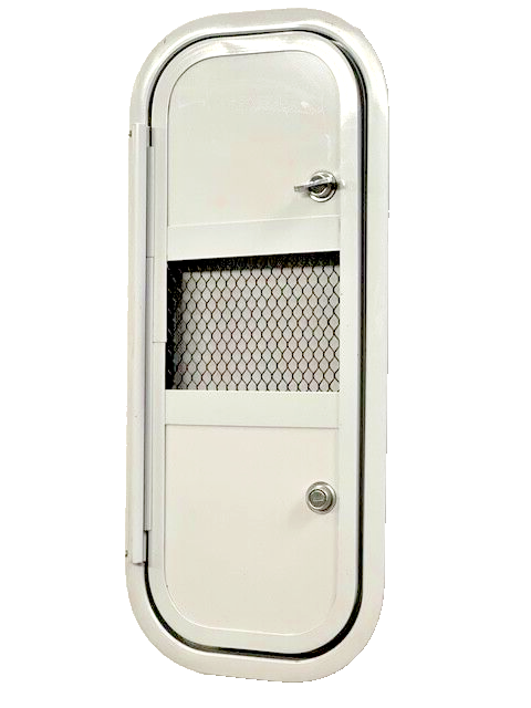 RV Light Grey Cargo Access Door 22.875 X 8.875